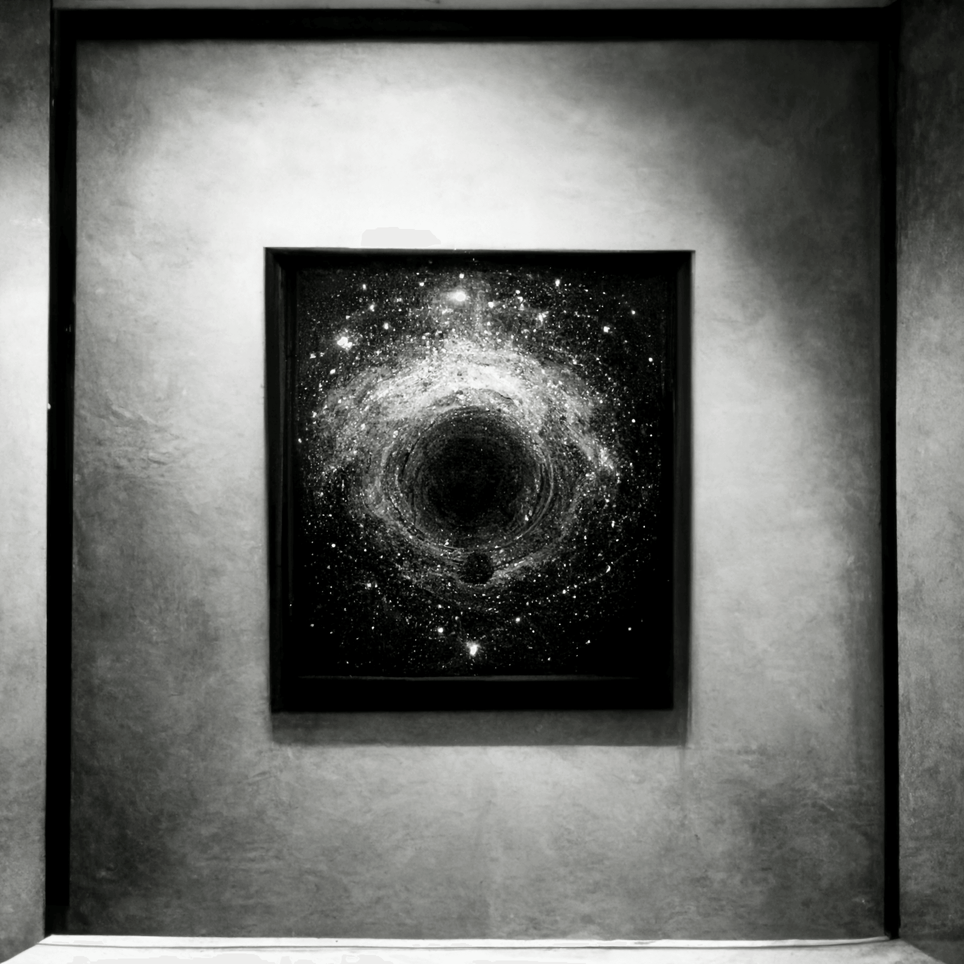 Prompt "void framed universe black and white"